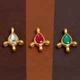 20 Pcs 14x12mm Golden Kundan Earring Connectors