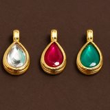 20 Pcs, 13x7mm Meenakari Drop Kundan Connectors