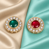 4 Pcs 18mm Round AD Stone Kundan Spacer Connectors