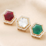4 Pcs 28x20mm AD Stone Kundan Spacer Connectors