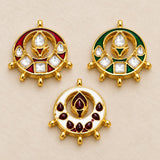 4 Pcs 26x20mm Kundan Meenakari Spacer Connectors