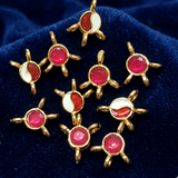 20 Pcs 11x12mm Round Kundan Meenakari Connectors