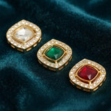 4 Pcs 19x21mm Kundan AD Stone Spacer Connectors
