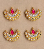 4 Pcs 23x19mm Chandbali Kundan Spacer Connectors