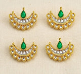 4 Pcs 23x19mm Chandbali Kundan Spacer Connectors