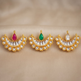 4 Pcs 23x19mm Chandbali Kundan Spacer Connectors