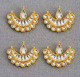 4 Pcs 23x19mm Chandbali Kundan Spacer Connectors
