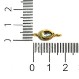 10 Pcs, 9x6mm, Kundan Connectors Golden