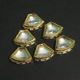 10 Pcs, 18x13mm, Kundan Connectors Golden