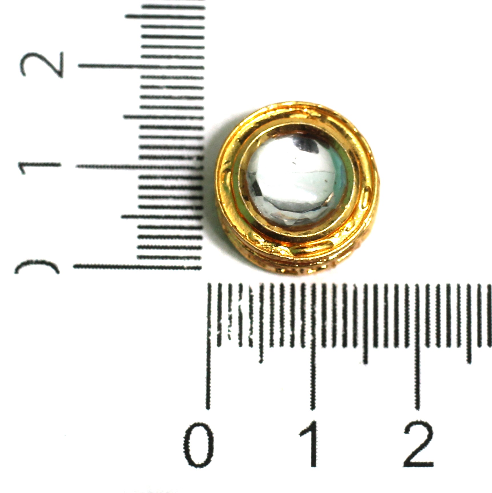 10 Pcs, 15mm, Kundan Connectors Golden