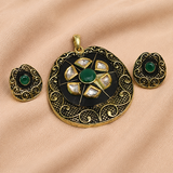 Kundan Pendant With Earring Set