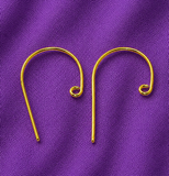 4 Pcs, 40x22mm Brass Earring Hooks Golden
