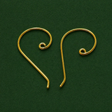4 Pcs, 36x22mm Brass Earring Hooks
