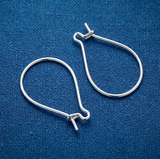 4 Pcs , Brass Earring Hooks Silver