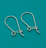 4 Pcs, Brass Earring Hooks Silver 1.5 Inches