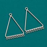 4 Pcs , Brass Earrings Components Triangle 1.75 Inch