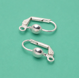4 Pcs, 16x9mm Silver Brass Earring Hooks