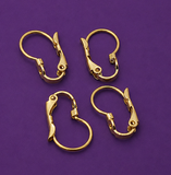 4 Pcs, 17x11mm Brass Earring Hooks
