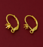 4 Pcs, 16x10mm Golden Brass Earring Hooks