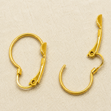 10 Pcs, 16x12mm Brass Lever Back Earring Hooks