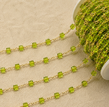 Glass Beaded Chain Parrot Green
