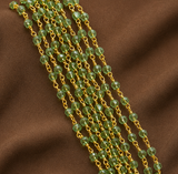 2 Meters, 3mm Hydro Crystal Beaded Aati chain In Long Lasting Brass Wire