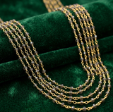 2 Meters, 3mm Hydro Crystal Beaded Aati chain In Long Lasting Brass Wire
