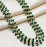 2 Meters, 3mm Hydro Crystal Beaded Aati chain In Long Lasting Brass Wire