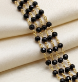 2 Meters, 3mm Hydro Crystal Beaded Aati chain In Long Lasting Brass Wire