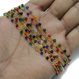 2 Mtr, 3mm Hydro Crystal Beaded Chains