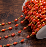 Glass Beaded Chain Orange