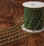 Glass Beaded Chain Green
