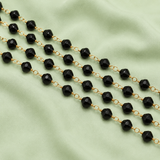 Glass Beaded Chain Bicone Black 5mm