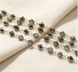 Double Tone Glass Crystal Beaded Chain Bicone 6mm