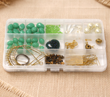 Beaded Necklace With Milifiori Pendant Kit Set Green