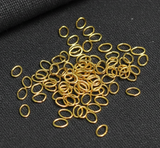 50 Gm, 4x3mm Golden Oval Open Jump Rings
