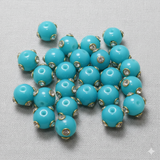 20 pcs 10mm Glass Kundan Beads Round
