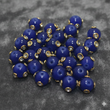 20 pcs 10mm Glass Kundan Beads Round