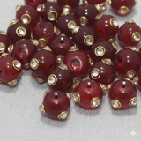 20 pcs 10mm Glass Kundan Beads Round