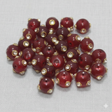 20 pcs 10mm Glass Kundan Beads Round