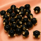 20 pcs 10mm Glass Kundan Beads Round
