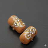 5 Pcs, 16x10mm Handpainted Kundan Work Tube Beads