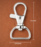 1.5 Inches Key Chains Hooks Swivel Clasp Silver