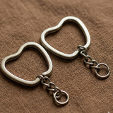 1.25 Inch Apple Shaped Double Split Key chain