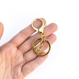 5 Pcs, 1 Inch, Key Chain Ring With Lobster Lock Golden