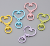 5 Pcs, 1.25 Inch , Heart Alloy Swivel Clasps