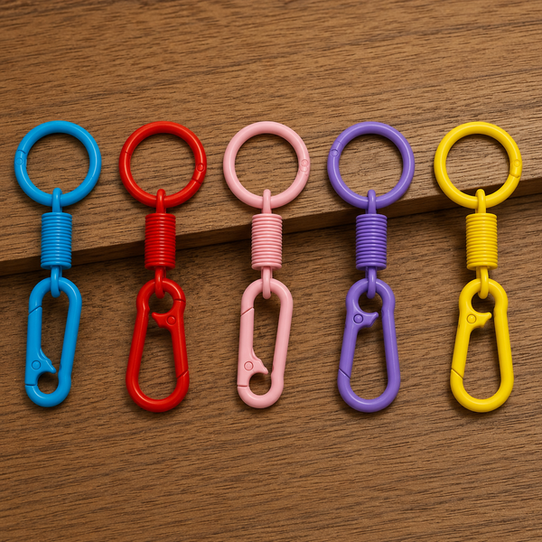 5 Pcs Snap Hook Keychains with Split Ring