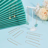 4 Pcs Brass Stud Earring , with Loop, Ear Threads Real 18K Gold Plated, 72.5mm