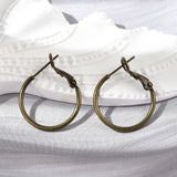 4 Pcs Brass Hoop Earrings, Ring, Antique Bronze, 20x1.5mm