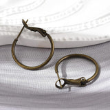 4 Pcs Brass Hoop Earrings, Ring, Antique Bronze, 20x1.5mm